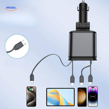AutoCharge™ 120W | 4-in-1 Oplader, Super-Snel, RGB Sterrenhemel!
