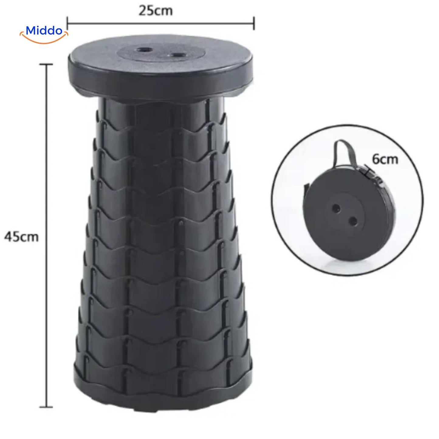 FlexiStool™ Verstelbare Telescopische Kruk met Antislipoppervlak